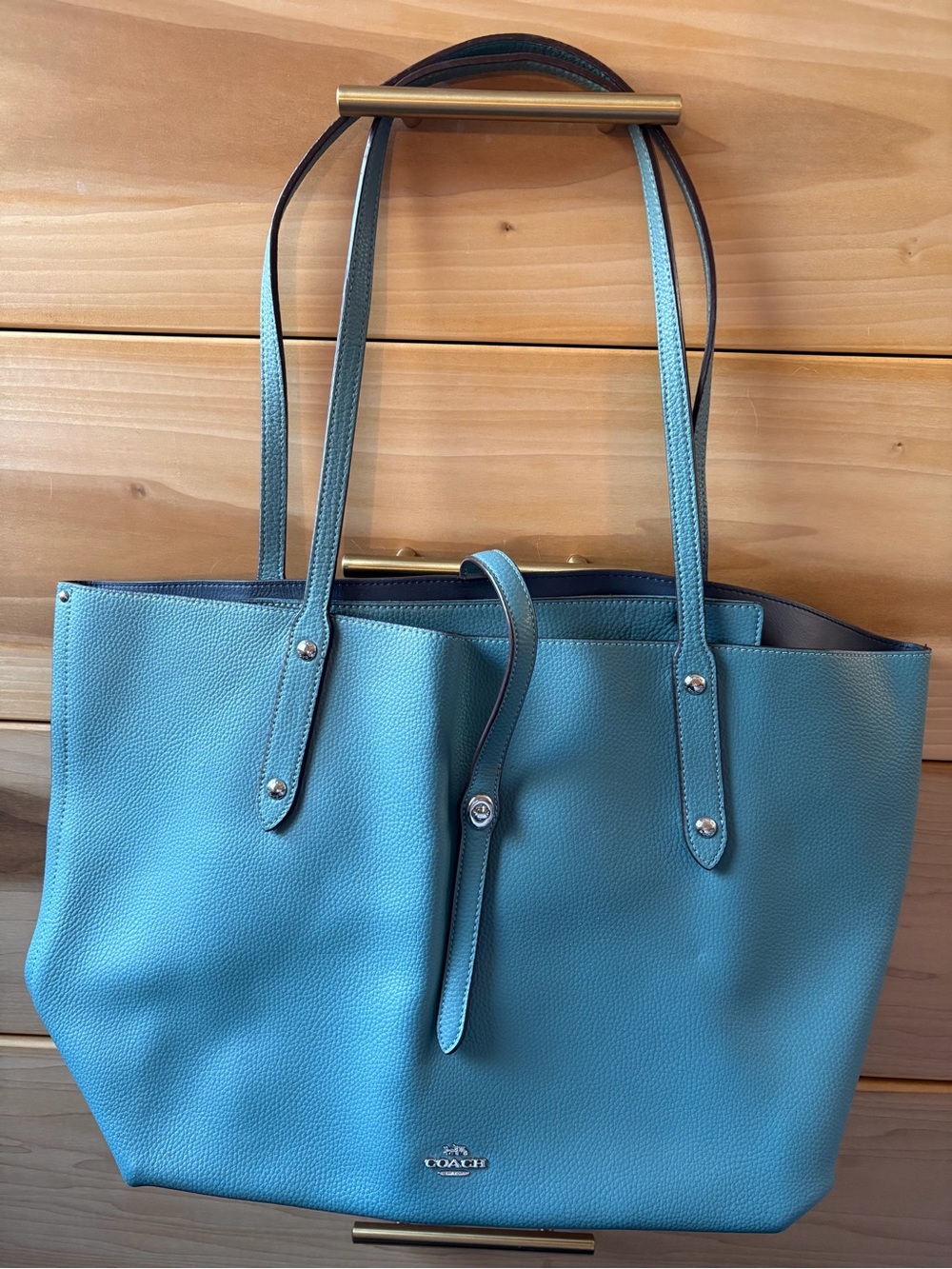 Coach Market leather tote bag in Blue